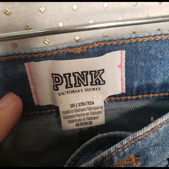 PINK Victoria's Secret Distressed Denim Shorts - Picture 3 of 3